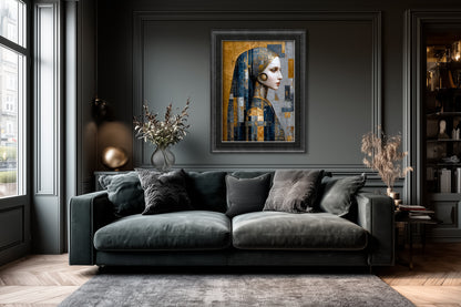 Portrait in blue and gold No. 4